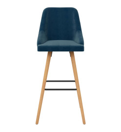 Tabourets de bar lot de 2 bleu velours