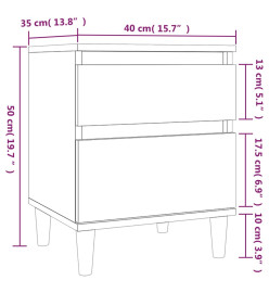 Table de chevet Noir 40x35x50 cm