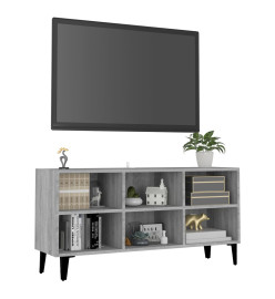 Meuble TV avec pieds en métal Sonoma gris 103,5x30x50 cm