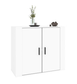 Buffet Blanc brillant 80x33x70 cm Bois d'ingénierie