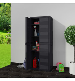 Armoire de rangement de jardin avec 3 étagères Noir