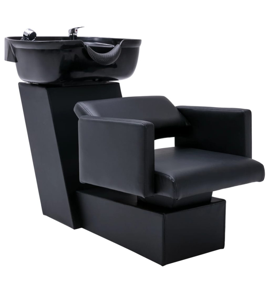 Chaise de salon avec lavabo Noir 129x59x82 cm Similicuir