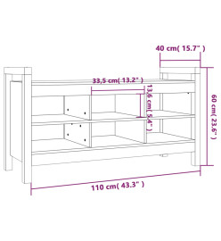 Banc d'entrée Marron miel 110x40x60 cm Bois de pin massif