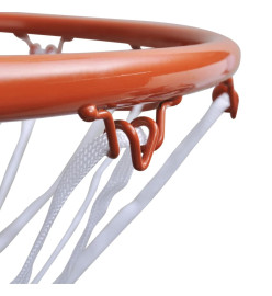 Ensemble de panier de basket-ball avec filet Orange 45 cm