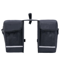 Sac de vélo double pour porte-bagages étanche 35 L Noir