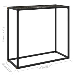 Table console Noir 80x35x75 cm Verre trempé