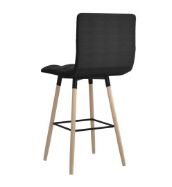 Tabourets de bar lot de 2 noir tissu