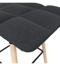 Tabourets de bar lot de 2 noir tissu