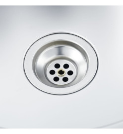 Évier de cuisine à double lavabo argenté 800x500x155 mm inox