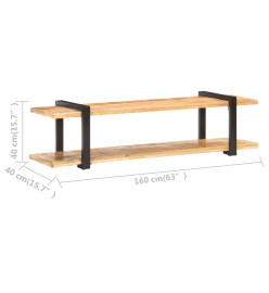 Meuble TV 160x40x40 cm Bois massif de manguier brut