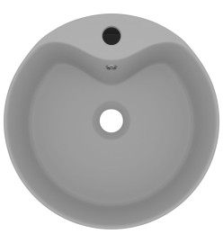 Lavabo de luxe avec trop-plein Gris clair mat 36x13cm Céramique