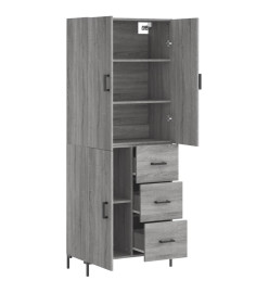 Buffet haut Sonoma gris 69,5x34x180 cm Bois d'ingénierie