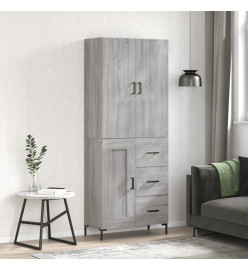 Buffet haut Sonoma gris 69,5x34x180 cm Bois d'ingénierie