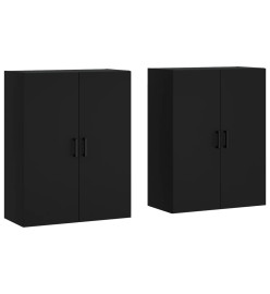 Armoires murales 2 pcs noir 69,5x34x90 cm