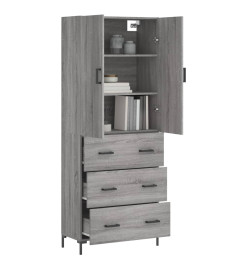 Buffet haut Sonoma gris 69,5x34x180 cm Bois d'ingénierie