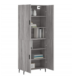 Buffet haut Sonoma gris 69,5x34x180 cm Bois d'ingénierie