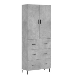 Buffet haut Gris béton 69,5x34x180 cm Bois d'ingénierie