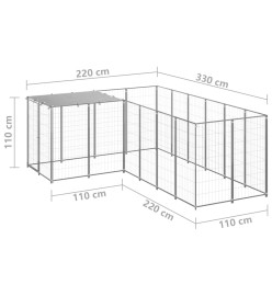 Chenil Argenté 4,84 m² Acier