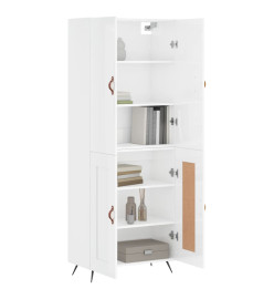 Buffet haut Blanc brillant 69,5x34x180 cm Bois d'ingénierie