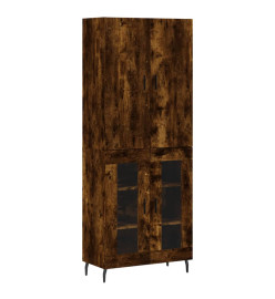 Buffet haut Chêne fumé 69,5x34x180 cm Bois d'ingénierie