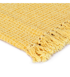 Couverture en coton 160 x 210 cm Jaune moutarde