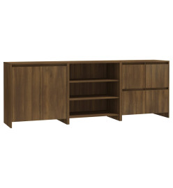 Buffets 3 pcs Chêne marron Bois d'ingénierie