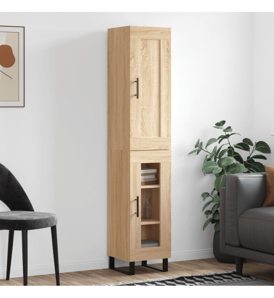 Buffet haut Chêne sonoma 34,5x34x180 cm Bois d'ingénierie