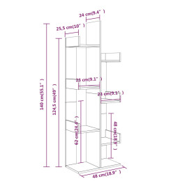 Bibliothèque 48x25,5x140 cm Sonoma gris Bois d'ingénierie