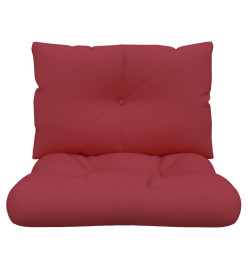 Coussins de palette 2 pcs rouge bordeaux tissu