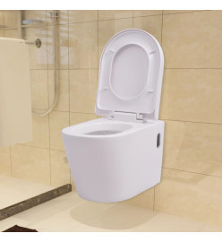 Toilette murale avec réservoir caché Céramique Blanc