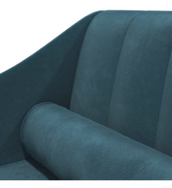 Chaise longue avec traversin bleu velours