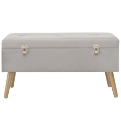 Banc avec compartiment de rangement 80 cm Gris Velours