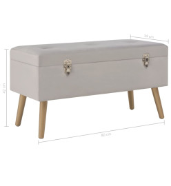 Banc avec compartiment de rangement 80 cm Gris Velours