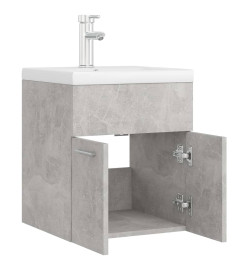 Armoire d'évier avec lavabo intégré Gris béton Aggloméré