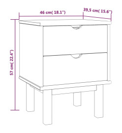 Table de chevet OTTA 46x39,5x57 cm Bois de pin massif