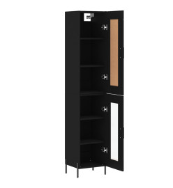 Buffet haut Noir 34,5x34x180 cm Bois d'ingénierie