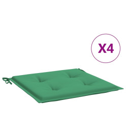 Coussins de chaise de jardin 4 pcs vert 40x40x3 cm tissu oxford