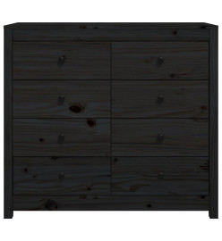 Armoire latérale Noir 100x40x90 cm Bois de pin massif