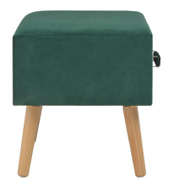 Table de chevet Vert 40x35x40 cm Velours