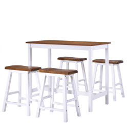 Table et tabouret de bar 5 pcs Bois massif