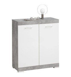 FMD Armoire avec 2 portes 80 x 34,9 x 89,9 cm Blanc et béton