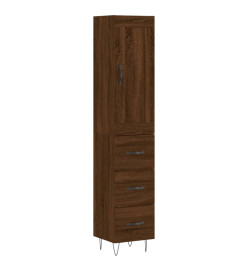 Buffet haut Chêne marron 34,5x34x180 cm Bois d'ingénierie