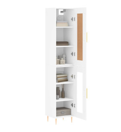 Buffet haut blanc 34,5x34x180 cm bois d'ingénierie