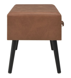 Table basse Marron foncé 80x40x46 cm Similicuir