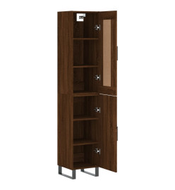 Buffet haut Chêne marron 34,5x34x180 cm Bois d'ingénierie