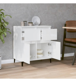 Buffet Blanc brillant 60x35x70 cm Bois d'ingénierie