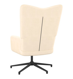 Chaise de relaxation avec tabouret Crème Tissu