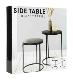 H&S Collection Ensemble de tables d'appoint dessus en bois 2 pcs noir