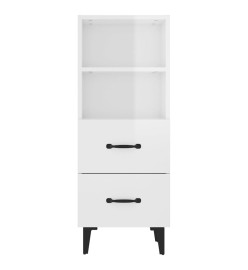 Buffet Blanc brillant 34,5x34x90 cm Bois d'ingénierie