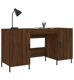 Bureau chêne marron 140x50x75 cm bois d'ingénierie